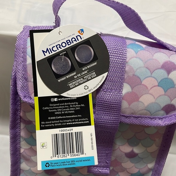 Arctic zone NWT Insulated Lunch Bag bag Velcro strap pink, purple and blue - Picture 4 of 7